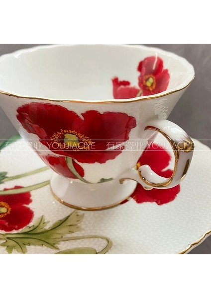 Kaşık Ingilizce Yeniden Kullanılabilir Espresso Kahve Fincan Seti Lüks Sofra Porselen Kahve Fincanı Orijinal Kahvaltı Öğleden Sonra Çay Tasse Drinkware (Yurt Dışından)