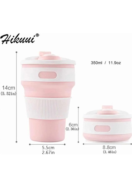 Blue-A 350ML Sıcak Katlanır Silikon Bardak Taşınabilir Silikon Teleskopik Içme Katlanabilir Kahve Fincanı Çok Fonksiyonlu Katlanabilir Silika Kupa Seyahat (Yurt Dışından)