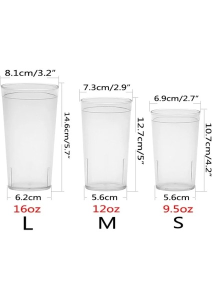 Şeffaflık 12OZ 355ML 4 Adet Yeniden Kullanılabilir Su Içme Bardağı Dayanıklı Içme Bardakları Plastik Bardak Kola Kahve Soda Parti Içecek Bardağı Içecek Aksesuarları (Yurt Dışından)