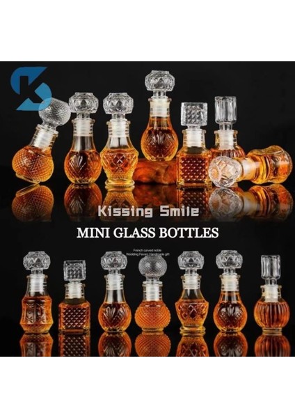 A09 50 ml Viski Cam Likör Şişesi Kapaklı Sevimli Düğün Hediyesi Favor Alkol Şarap Lüks Fransız Oyma Parfüm Mini Bal Kavanoz (Yurt Dışından)