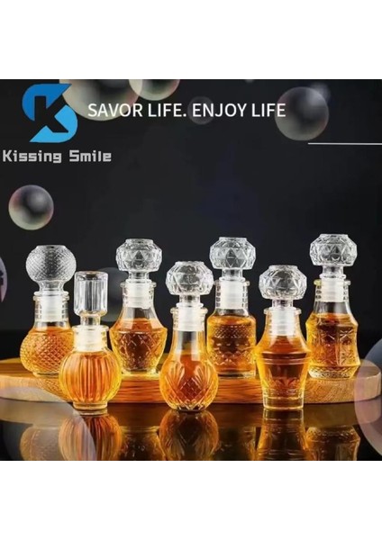 A09 50 ml Viski Cam Likör Şişesi Kapaklı Sevimli Düğün Hediyesi Favor Alkol Şarap Lüks Fransız Oyma Parfüm Mini Bal Kavanoz (Yurt Dışından)