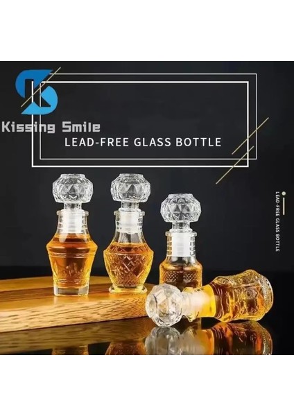 A09 50 ml Viski Cam Likör Şişesi Kapaklı Sevimli Düğün Hediyesi Favor Alkol Şarap Lüks Fransız Oyma Parfüm Mini Bal Kavanoz (Yurt Dışından)