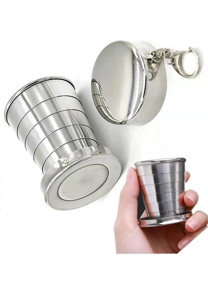 Gri Stil 2 75/150/250 ml Paslanmaz Çelik Katlanır Bardak Kamp Tencere Geri Çekilebilir Bardak Çay Fincanı Teaware Kamp Eşyaları Sofra Katlanmış Bardak (Yurt Dışından) modelleri