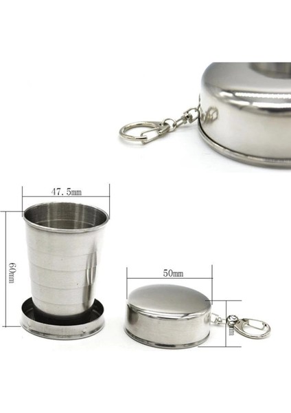 Gri Stil 2 75/150/250 ml Paslanmaz Çelik Katlanır Bardak Kamp Tencere Geri Çekilebilir Bardak Çay Fincanı Teaware Kamp Eşyaları Sofra Katlanmış Bardak (Yurt Dışından) fırsatları