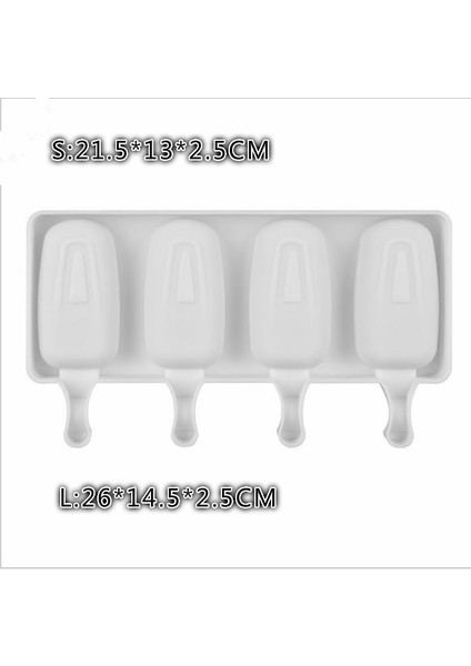 L 1 Adet 4 Hücre Silikon Dondurulmuş Dondurma Kalıp Suyu Buzlu Şeker Makinesi Çocuk Pop Kalıp Lolly Tepsi Silikon Kalıplar Kek Dekorasyon Pişirme (Yurt Dışından) fiyatları