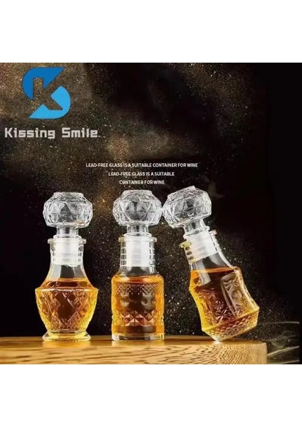 A09 50 ml Viski Cam Likör Şişesi Kapaklı Sevimli Düğün Hediyesi Favor Alkol Şarap Lüks Fransız Oyma Parfüm Mini Bal Kavanoz (Yurt Dışından)