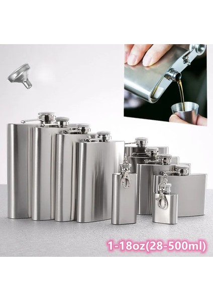 Filtre Kabı 1 2 3 4 5 6 7 8 9 10 12 18 Oz Paslanmaz Çelik Cep Şişesi Huni ile Cep Şişesi Alkol Viski Cep Şişesi Vidalı Kapak (Yurt Dışından)