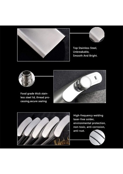 Filtre Kabı 1 2 3 4 5 6 7 8 9 10 12 18 Oz Paslanmaz Çelik Cep Şişesi Huni ile Cep Şişesi Alkol Viski Cep Şişesi Vidalı Kapak (Yurt Dışından)