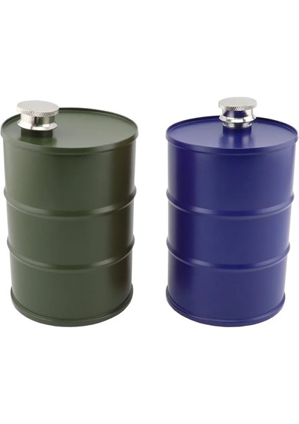 Mavi 25 Oz Alkol Likör Cep Şişesi Votka Yağ Davulları Viski Flagon Varil Şekli Viski Sürahi Taşınabilir 304 Paslanmaz Çelik (Yurt Dışından)