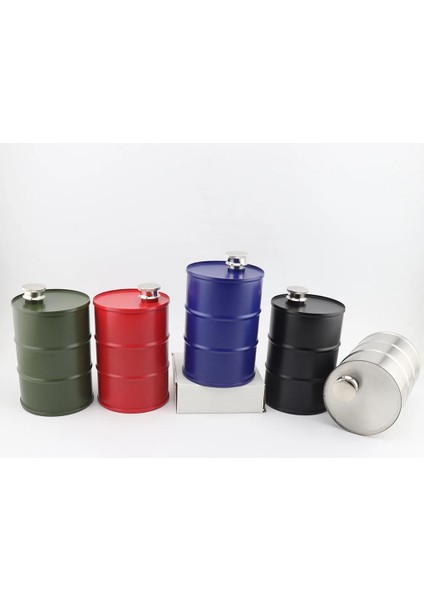 Mavi 25 Oz Alkol Likör Cep Şişesi Votka Yağ Davulları Viski Flagon Varil Şekli Viski Sürahi Taşınabilir 304 Paslanmaz Çelik (Yurt Dışından) fırsatları