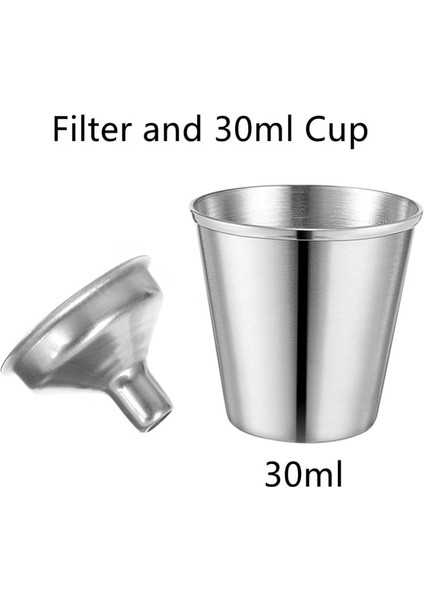 Filtre ve 30ML Bardak 1-18 Oz Şarap Viski Pot Şişe Hip Mataralar Tiryakisi Alkol Şişesi Taşınabilir Paslanmaz Çelik Drinkware Viski Tekila Likör Için (Yurt Dışından)