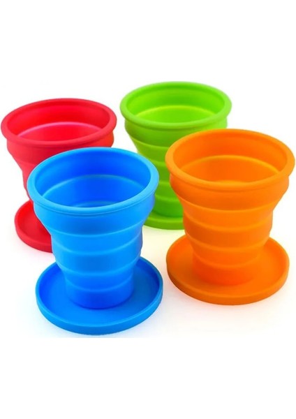 Sarı 200 ml Taşınabilir Silikon Geri Çekilebilir Katlanır Kapaklı Bardak Teleskopik Katlanabilir Içme Açık Seyahat Su Bardakları (Yurt Dışından) fiyatları