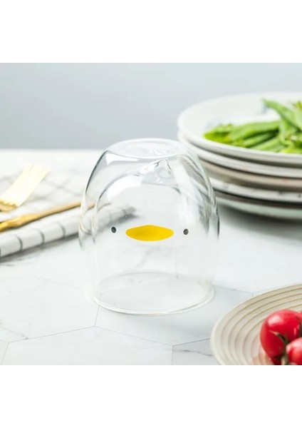 Tavuk 201 300ML Novlety 270ML Çift Katmanlı Kahve Fincanı Yüksek Borosilikat Cam Soğuk Içecek Bardağı Sıcak Içecek Bardağı Sevimli Kedi Ayı Süt Çay Bardağı (Yurt Dışından)