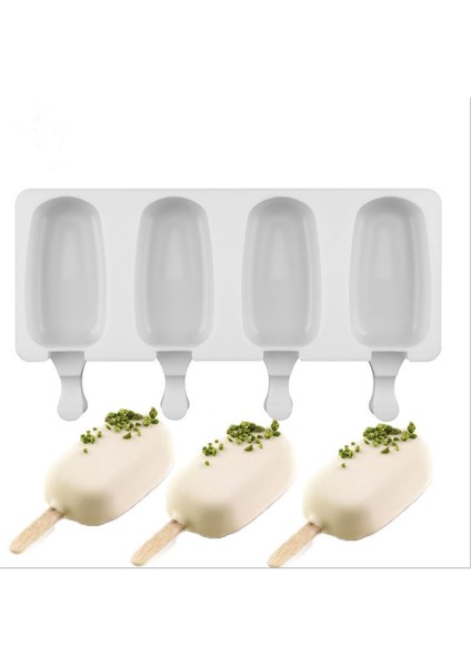 L 1 Adet 4 Hücre Silikon Dondurulmuş Dondurma Kalıp Suyu Buzlu Şeker Makinesi Çocuk Pop Kalıp Lolly Tepsi Silikon Kalıplar Kek Dekorasyon Pişirme (Yurt Dışından) indirimleri