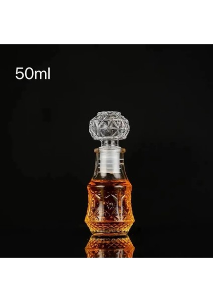 A-03 50 ml Viski Cam Likör Şişesi Kapaklı Sevimli Düğün Hediyesi Favor Alkol Şarap Lüks Fransız Oyma Parfüm Mini Bal Kavanoz (Yurt Dışından)