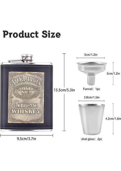 8 Oz JH02 7/8 Oz Pu Deri Sarma Viski Şişesi Flagon 18/8 Paslanmaz Çelik Cep Şişesi Cep Alkol Şişesi Hediye Kutuları Set (Yurt Dışından)