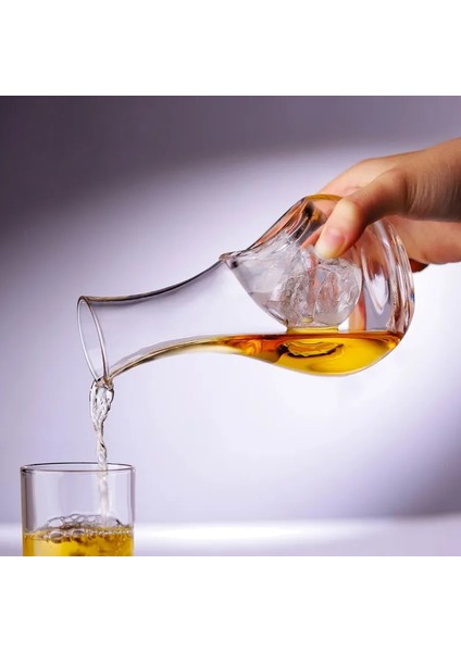 Mavi Şarap Potu 320 ml Japon Kristal Sake Cam Buz Sürahisi Hamster Yuva Şarap Konteyner Soğutma Odası Şarap Dökücüler Sürahi Seti Şarap Şişesi Başparmak Deliği (Yurt Dışından)