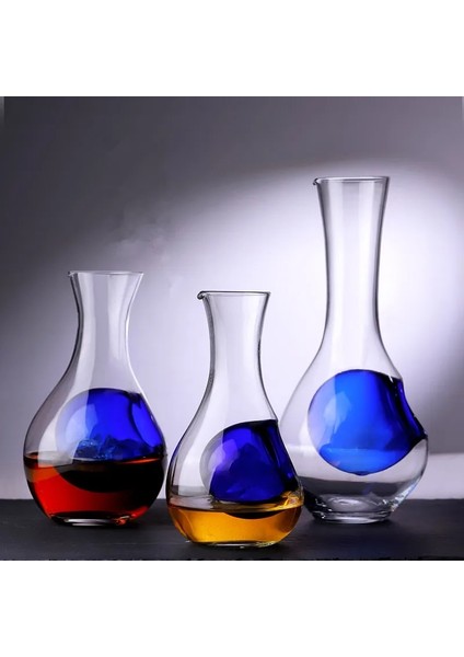 Mavi Şarap Potu 320 ml Japon Kristal Sake Cam Buz Sürahisi Hamster Yuva Şarap Konteyner Soğutma Odası Şarap Dökücüler Sürahi Seti Şarap Şişesi Başparmak Deliği (Yurt Dışından)