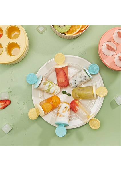 Sarı 4 Izgaralar Popsicle Kalıpları Silikon Buz Küpü Tepsileri Yaz Buz Küpü Kalıp Ev Içecek Buz Yapım Makinesi Buzdolabı Çocuk Oyuncak (Yurt Dışından) indirimleri