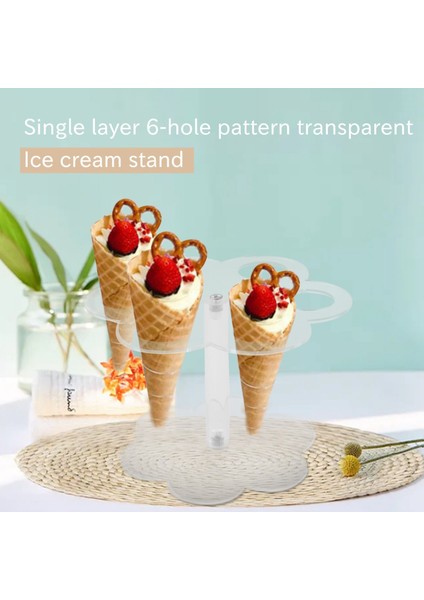 1 Adet 6 Delik Akrilik Dondurma Koni Standı Tutucu Şeffaf (Yurt Dışından) fiyatları