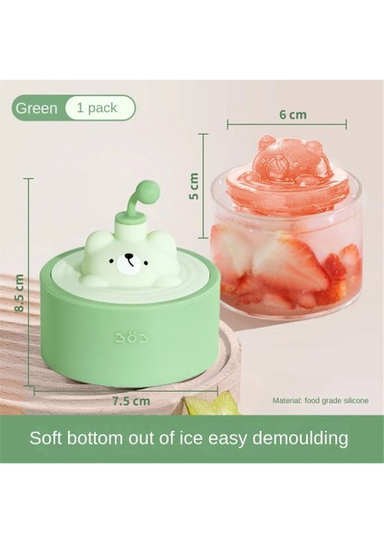 Pembe Buz Hokeyi Kalıp Ayı Buz Kalıp Ev Gıda Silikon Kendinden Dondurulmuş Kolay Kalıptan Çıkarma Karikatür Buz Hokeyi Kalıp (Yurt Dışından) indirimleri