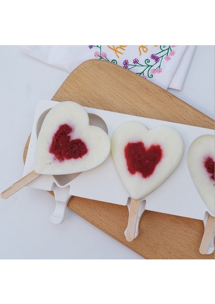 Küçük Oval 4 Hücre Silikon Dondurma Kalıp Suyu Buzlu Şeker Makinesi Çocuk Kalıp Lolly Tepsi Silikon Kalıplar Kek Dekorasyon Pişirme (Yurt Dışından)