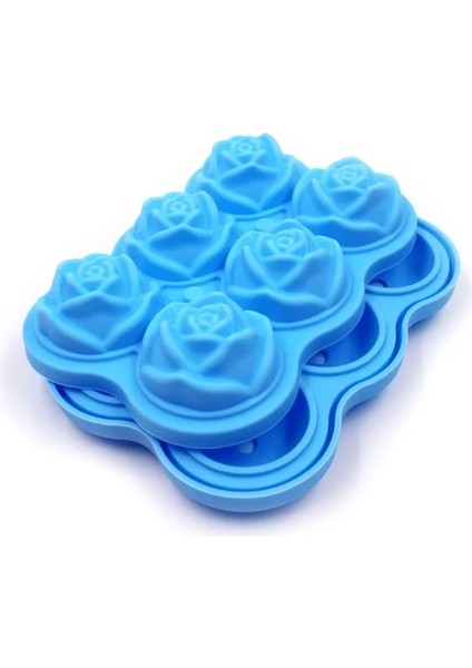 6 Yuvaları Mavi 4/6 Kavite 3D Çiçek Şekilli Silikon Dıy El Yapımı Sabun Mum Kek Kalıbı Malzemeleri El Sanatları El Yapımı Sabun Kalıp (Yurt Dışından)