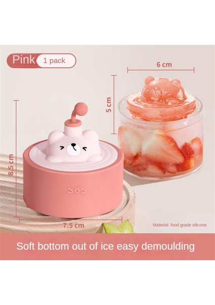 Pembe Dondurulmuş Buz Buz Hokeyi Kalıp Gıda Ev Buz Küpleri Makinesi Yeniden Kullanılabilir Kendinden Yapılmış Ayı Buz Kalıbı Kolay Kalıptan Çıkarma Silikon Ayı Şekli (Yurt Dışından) fırsatları