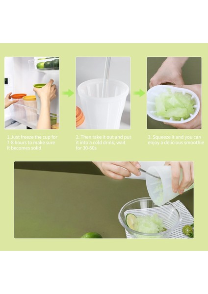 Beyaz Yaz Sıkma Ev Yapımı Milkshake Şişesi 150 ml Hap Geçirmez Smoothie Kupası Tutam Hızlı Soğutma Sihirli Fincan Dondurma Slushy Maker (Yurt Dışından)