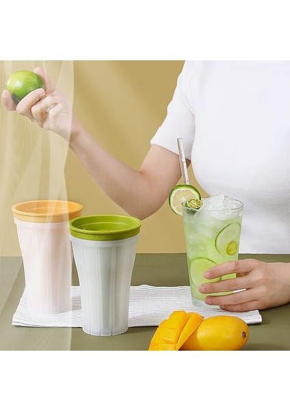 Turuncu Yaz Sıkmalı Smoothie Bardağı Ev Yapımı Milkshake Şişesi Hap Geçirmez Tutam Hızlı Soğutma Sihirli Bardak 150 ml Dondurma Slushy Maker (Yurt Dışından)