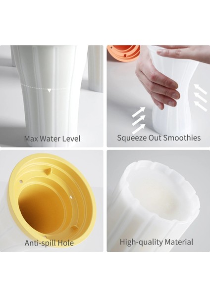 Turuncu Yaz Sıkmalı Smoothie Bardağı Ev Yapımı Milkshake Şişesi Hap Geçirmez Tutam Hızlı Soğutma Sihirli Bardak 150 ml Dondurma Slushy Maker (Yurt Dışından)