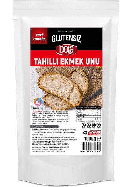 Glutensiz Tam Tahıllı Karabuğdaylı Ekmek Unu Karışımı 1 kg