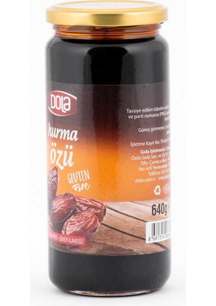 Glutensiz Hurma Özü 640 gr 12 Adet