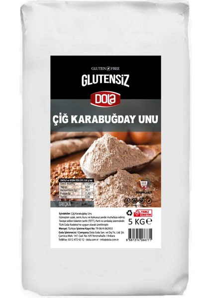 Glutensiz Çiğ Karabuğday Unu 5 kg