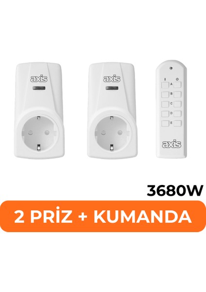 Axıs Ikili Uzaktan Kumandalı Priz Set 3680 W