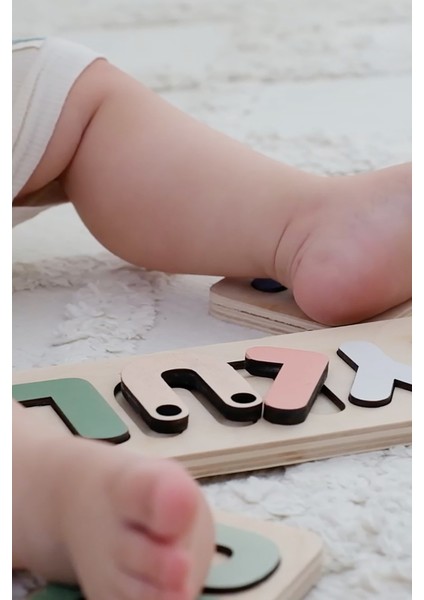 Tosbiq Baby Eğitici Oyuncak Ahşap İsimlik 3-4-5 Harf Soft Çocuk için Montessori Oyuncak Kişiselleştirilmiş Ürün