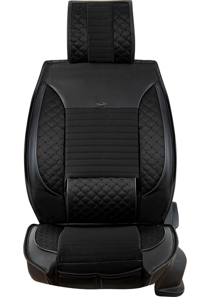 alfa Romeo Spider Uyumlu Yarı Deri Oto Koltuk Kılıfı Tam Takım 5li Set (Elite Seri) Siyah fırsatları