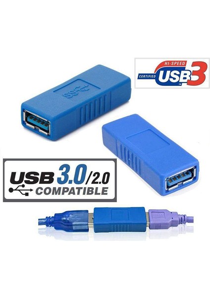 Usb 3.0 dişi dişi çevirici adaptör usb 3.0 birleştirici adaptör