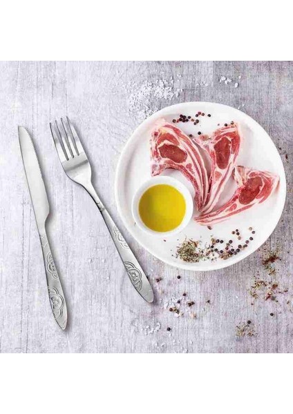D 3 Adet/4 Adet Set Yemek Takımı Taşınabilir Baskılı Çelik Kaşık Çatal Biftek Bıçağı Seti Seyahat Çatal Sofra Çanta ile (Yurt Dışından) indirimleri