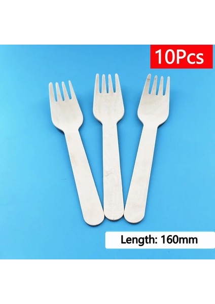 10 Adet Çatal (16 Cm) 10/150/500 Adet Tek Kullanımlık Ahşap Çatal Çatal/kaşık/kesici Bıçak Parti Malzemeleri Mutfak Eşyası Tatlı Sofra Ambalaj 16 cm (Yurt Dışından)