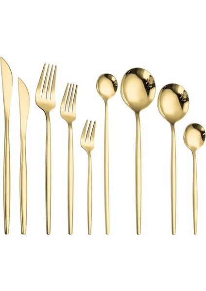 YF3SILVER1SET Yemek Takımı Altın Çatal Bıçak Kaşık Seti 304 Paslanmaz Çelik Lüks Sofra Takımı Ev Gümüş Çatal Kaşık Bıçak Mutfak Yemeği Seti Dropshipping (Yurt Dışından)