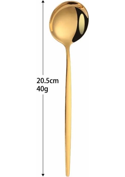 Whitegold 4 Adet Ayna Altın Paslanmaz Çelik Çatal Bıçak Kaşık Seti Çocuk Çatal Bıçak Çorba Tatlı Buz Kaşığı Komple Akşam Yemeği Yemek Takımı Seti Çubuklarını (Yurt Dışından)