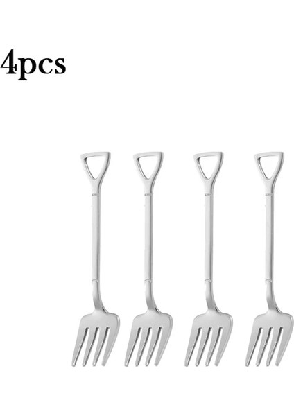 4pcsfrokesg 1/4/8/adet Kürek Kaşık Paslanmaz Çelik Çay Kaşığı Yaratıcı Kahve Kaşığı Dondurma Tatlı Kepçe Sofra Çatal Bıçak Kaşık Seti (Yurt Dışından)