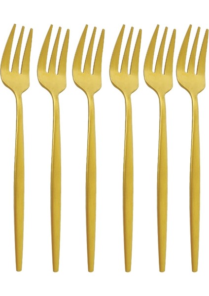 Pembe Gümüş 6 Adet Altın Çatal Seti Çay Kek Aperatif Çatal Yemek Takımı Çatal Mat 304 Paslanmaz Çelik Sofra Tatlı Meyve Çatalı Sofra Takımı Seti (Yurt Dışından) fiyatları