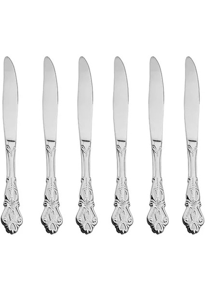 S Yemek Bıçağı 6 Adet Paslanmaz Çelik Çatal Bıçak Kaşık Seti Altın Yemek Takımı Kraliyet Çay Kaşığı Çatal Bıçaklar Mutfak Batı Yemeği Gümüş Sofra Hediye (Yurt Dışından)