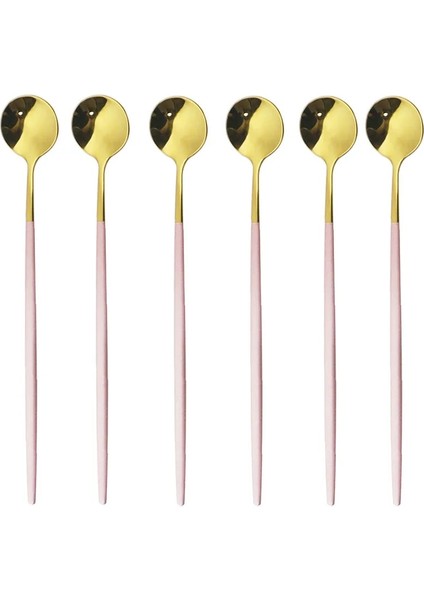 Altın 6 Adet Buz Kaşığı Tatlı Kahve Çay Paslanmaz Çelik Uzun Kaşık Seti Karıştırma Kaşıkları Siyah Altın Tatlı Kaşıkları Bar Aksesuarları (Yurt Dışından) modelleri