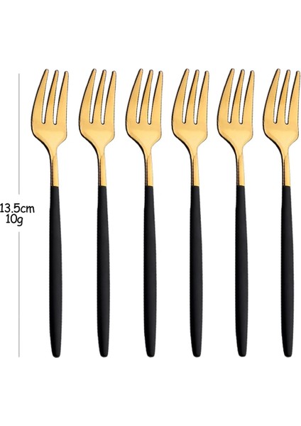 Siyah Gümüş 6 Adet Paslanmaz Çelik Siyah Altın Meyve Çatalı Yemek Takımı Kek Çatalı Tatlı Kepçe Sofra Takımı Ev Sofra Bar Çatal Bıçak Kaşık Seti (Yurt Dışından) fiyatları
