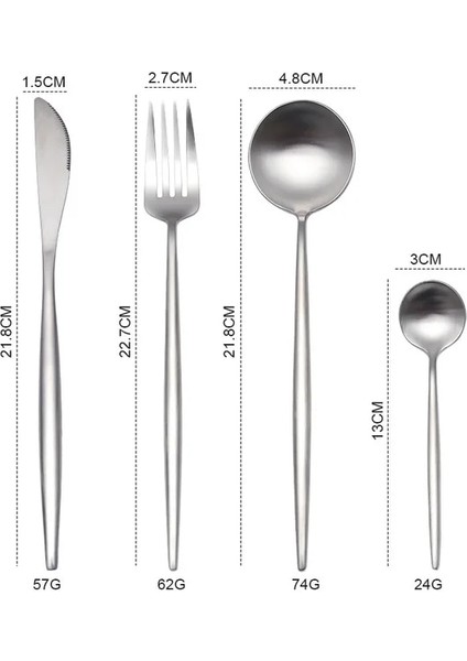 Gümüş Beyaz Altın Çatal Bıçak Kaşık Seti Batı 18/10 Paslanmaz Çelik Sofra Ev Kaşık Çatal Bıçak Çubuklarını Seti Yemek Takımları Sofra (Yurt Dışından)