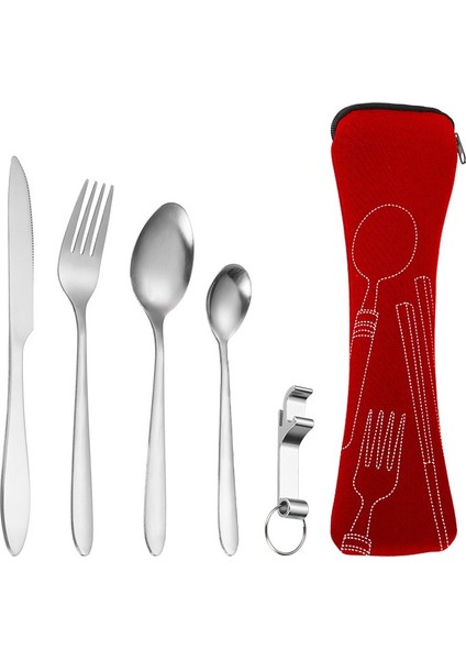 5set-Derin Mavi 1pc Sofra Çantası Fermuarlı Yıkanabilir Seyahat Çatal Bıçak Takımı Çantası Taşınabilir Çanta Akşam Yemeği Ev Alet Seyahat Kamp Kaşığı Için (Yurt Dışından) fiyatları