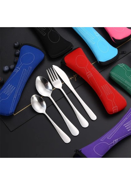 5set-Derin Mavi 1pc Sofra Çantası Fermuarlı Yıkanabilir Seyahat Çatal Bıçak Takımı Çantası Taşınabilir Çanta Akşam Yemeği Ev Alet Seyahat Kamp Kaşığı Için (Yurt Dışından) fırsatları
